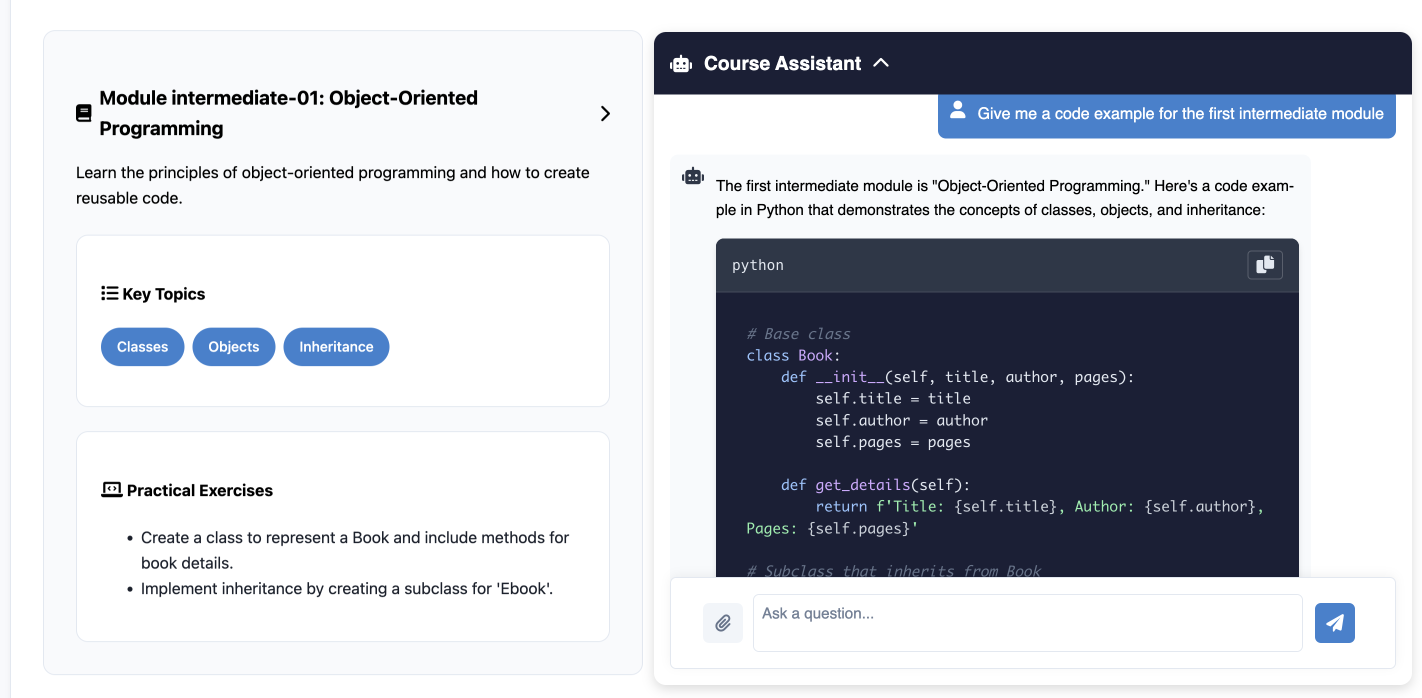 AI Study Assistant Interface